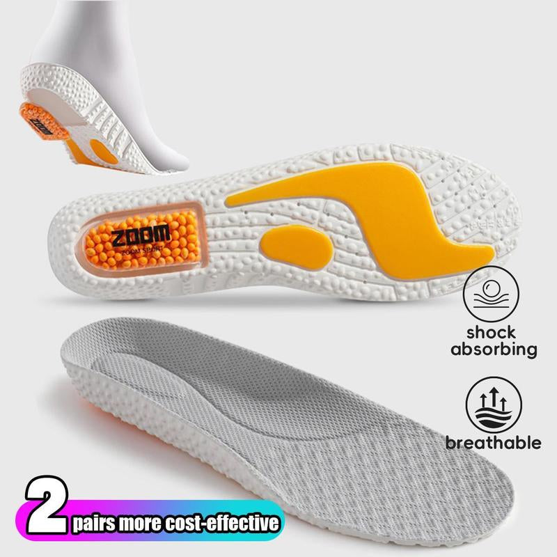 Sports & Work Insoles for Men & Women - Plantar Fasciitis Arch Support Orthotics for Work, Running, Sports & All-Day Wear - Relieve Heel Pain, Flat Feet, High Arch - Memory Foam Cushioning with Shock Absorption for Enhanced Comfort & Performance