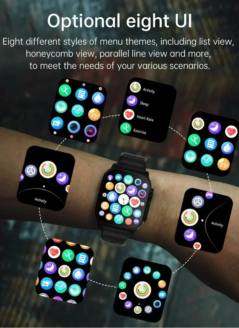 T900 Ultra Smartwatch - Bluetooth Communication, Message Alerts, Heart Rate Monitoring, and Sports Tracking for Android and iOS Users (Men & Women)