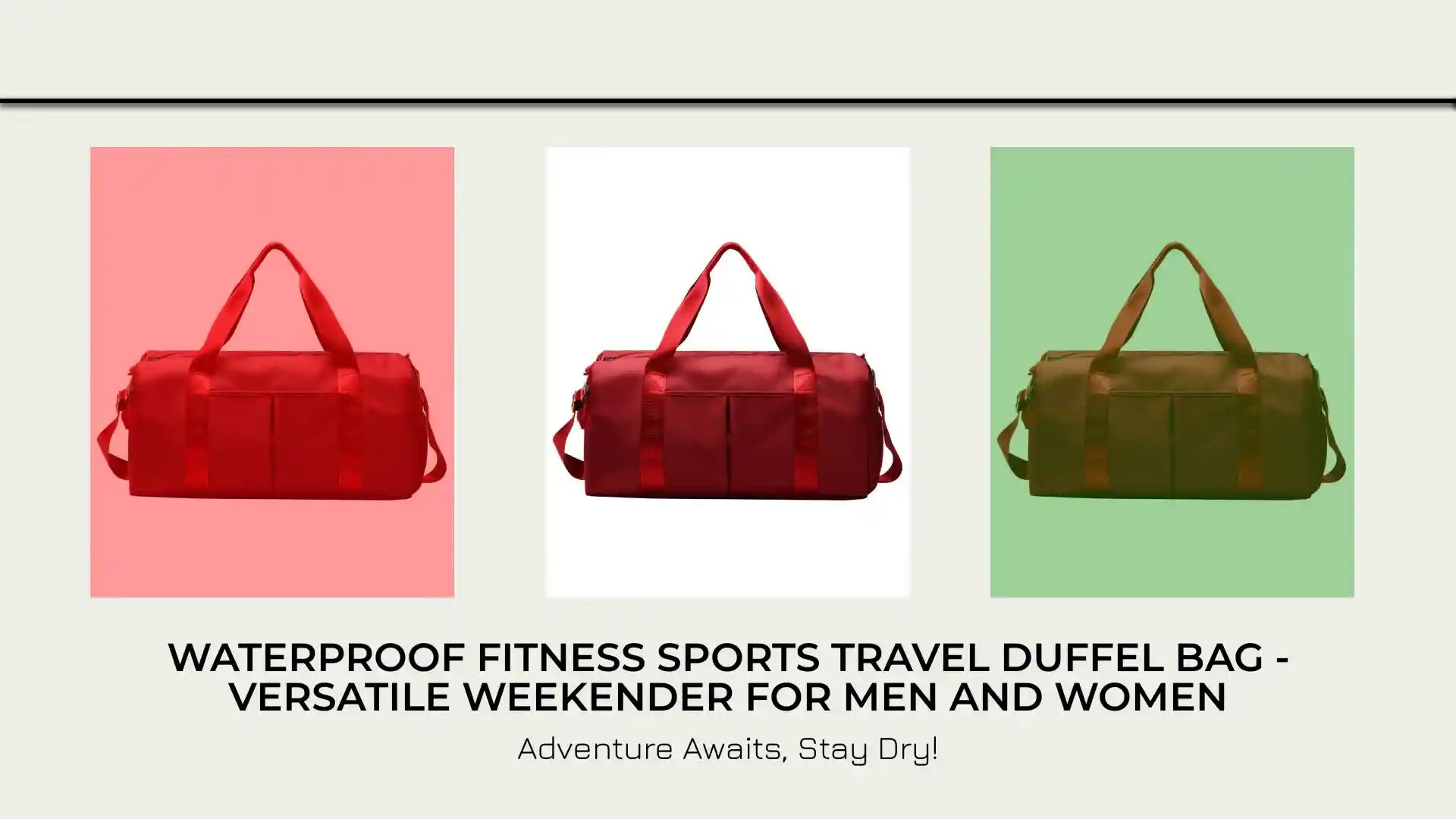 Waterproof Fitness Sports Travel Duffel Bag - Versatile Weekender for Men and Women by@Outfy